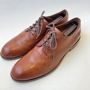 Frye Men's leather lace up oxford loafers, brown, Size 9.5